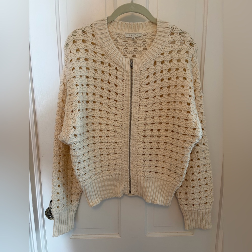 NWOT Z Supply Liam Sweater Jacket size S in sea salt